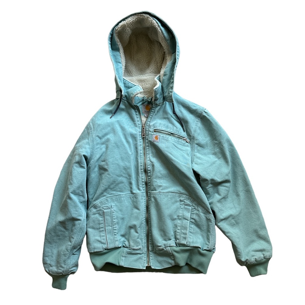 Women's washed duck, lined Carhartt jacket - detachable hood